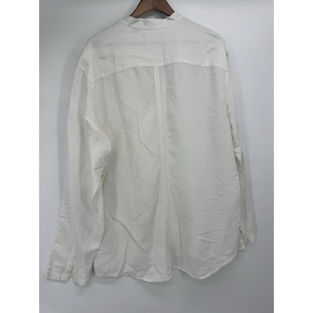 Cubavera XL Linen Long Sleeve Shirt Mens Popover White Embroidered beachy - Picture 11 of 11